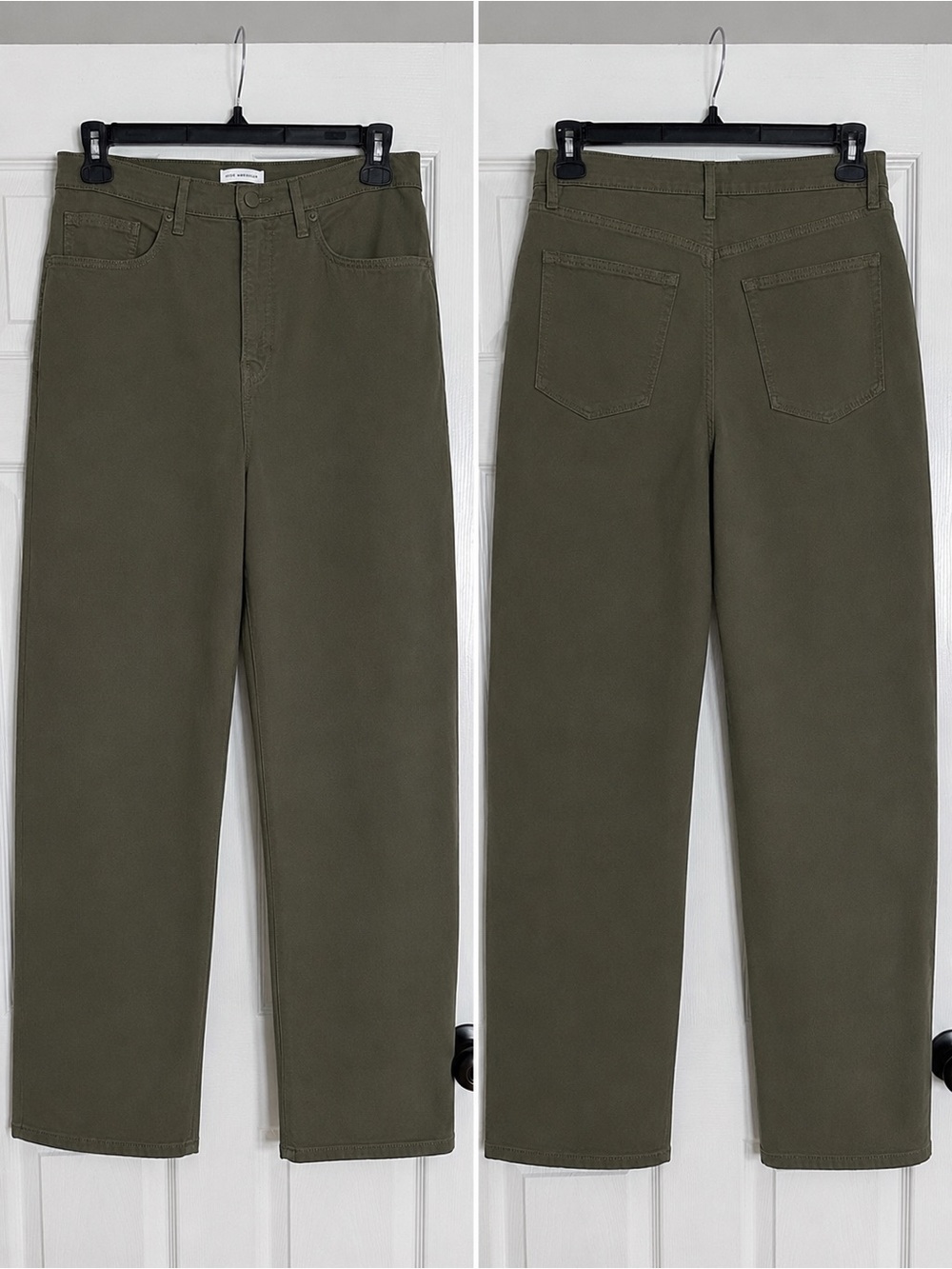Good American Olive Green Wide Leg Jeans